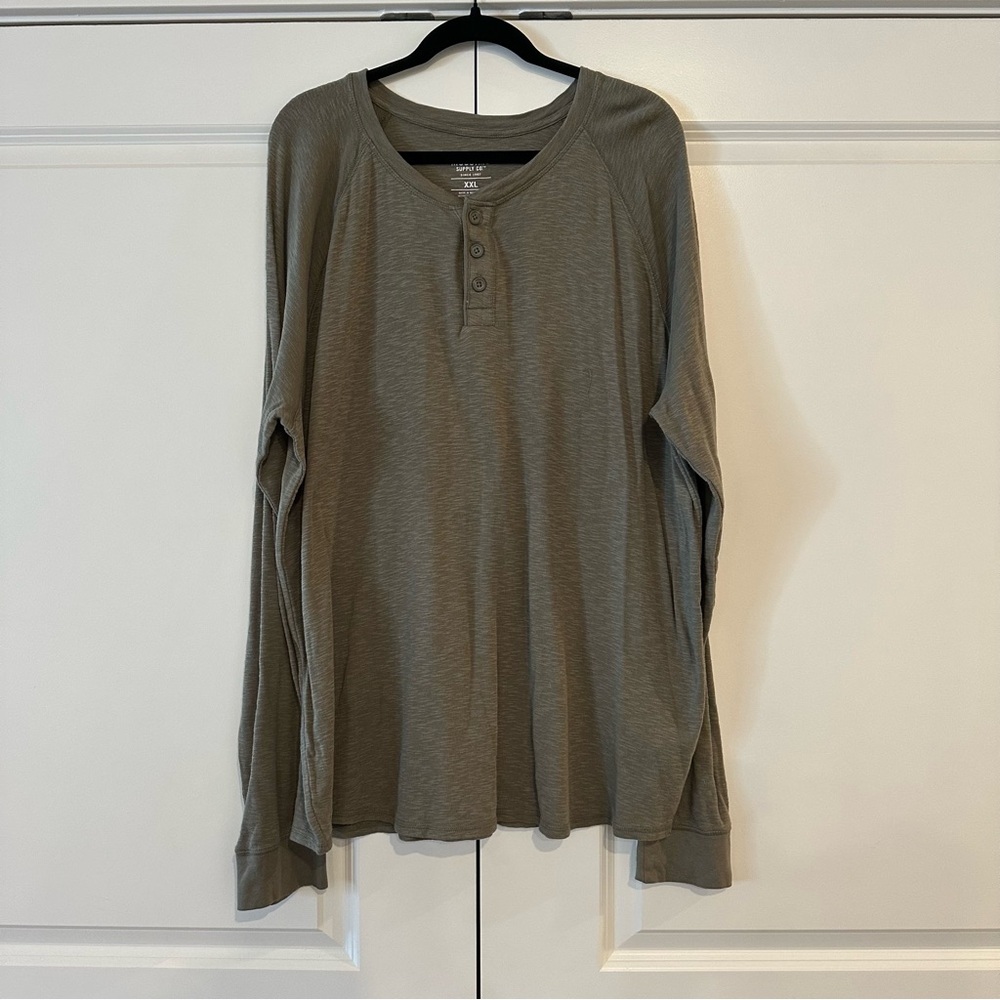 Mossimo Supply Co. | Men's Long Sleeve Henley Shirt | XXL
